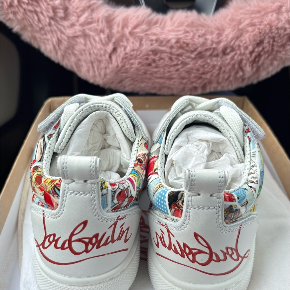 Christian Louboutin White and Red Sneakers with Playful Details